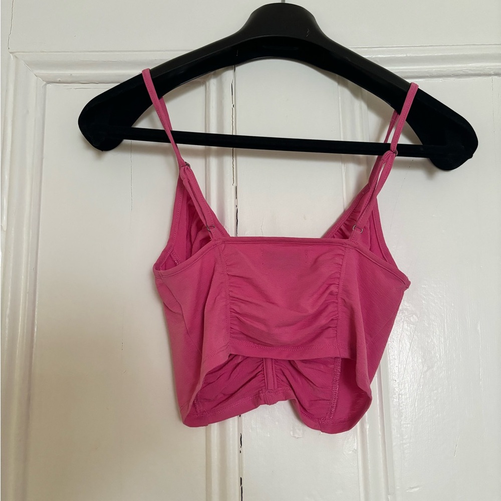 Pink Ruched Crop Top - Picture 2 of 6